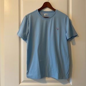 Bermie’s Sz S Blue Tshirt with flamingo embroidered logo